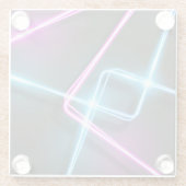 Cool-3-dimensionale Abstracte neonverlichting Glazen Onderzetter (Achterkant)
