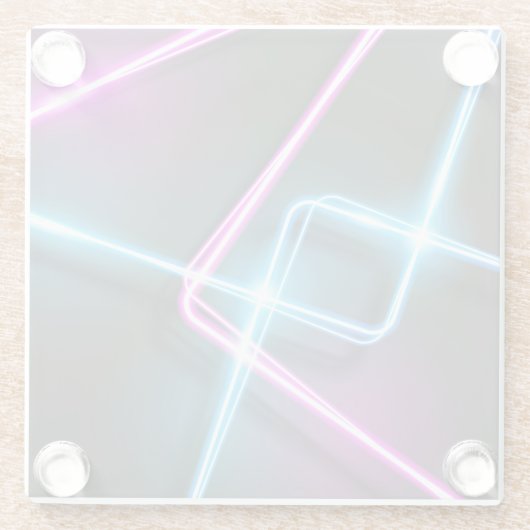 Cool-3-dimensionale Abstracte neonverlichting Glazen Onderzetter (Achterkant)