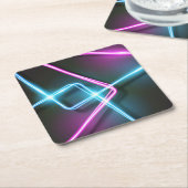 Cool-3-dimensionale Abstracte neonverlichting Kartonnen Onderzetters (Schuin)