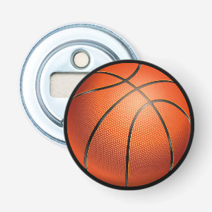 Cool 3D-basketbal sportfan-speldje voor spelers Button Flesopener