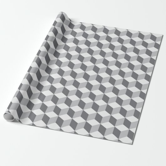 Cool 3D-effect kubieke omlooppapier Cadeaupapier (Uitgerold)