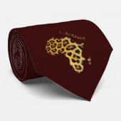 Cool 3D Leopard Fur Kaart van AFRIKA Stropdas (Opgerold)