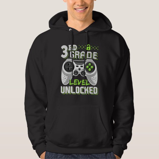 Cool 3rd Grade Level Unlocked Video Game Back To S Hoodie (Voorkant)