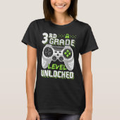 Cool 3rd Grade Level Unlocked Video Game Back To S T-shirt (Voorkant)