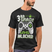 Cool 3rd Grade Level Unlocked Video Game Back To S T-shirt (Voorkant)