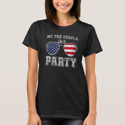 Cool 4th van juli Party Zonnebril T-shirt (Voorkant)