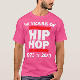 Cool 50 Years Of Hip Hop Fifty Red And White T-shirt
