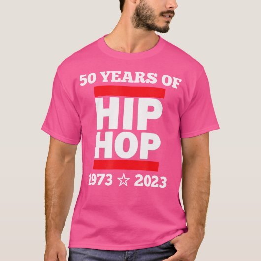 Cool 50 Years Of Hip Hop Fifty Red And White T-shirt (Voorkant)