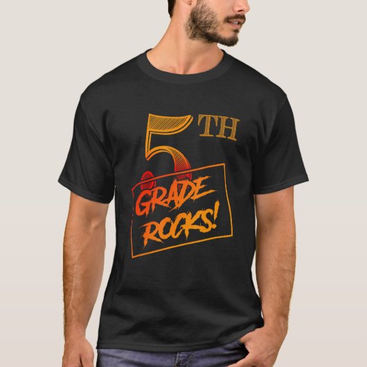 Cool 5th Grade Rocks  Teacher Back To School T-shirt (Voorkant)