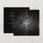 Cool 60th Birthday Party Invitation Kaart (Voorkant / Achterkant)