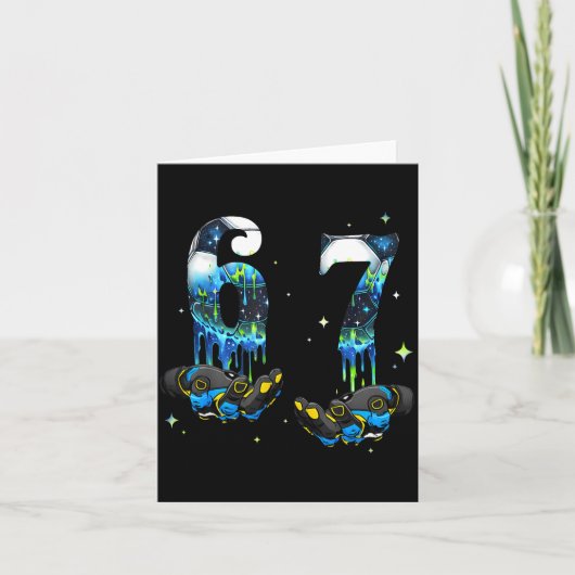 Cool 67 Six Seven Meme Soccer Football Drip Boys K Kaart (Voorkant)