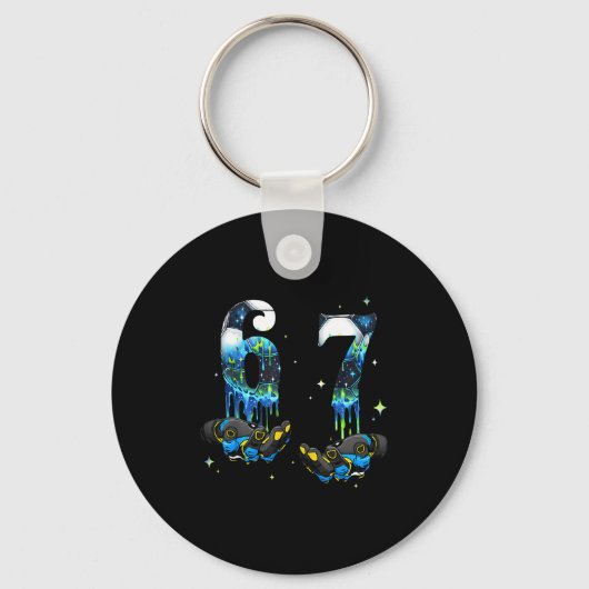 Cool 67 Six Seven Meme Soccer Football Drip Boys K Sleutelhanger (Voorkant)