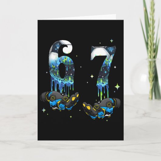 Cool 67 Six Seven Meme Voetbal Footbyll Drip Boys Kaart (Voorkant)