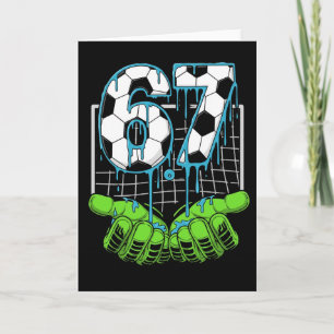 Cool 67 Voetbal Nummer Vuur Ijs Sport Kracht Stijl Kaart