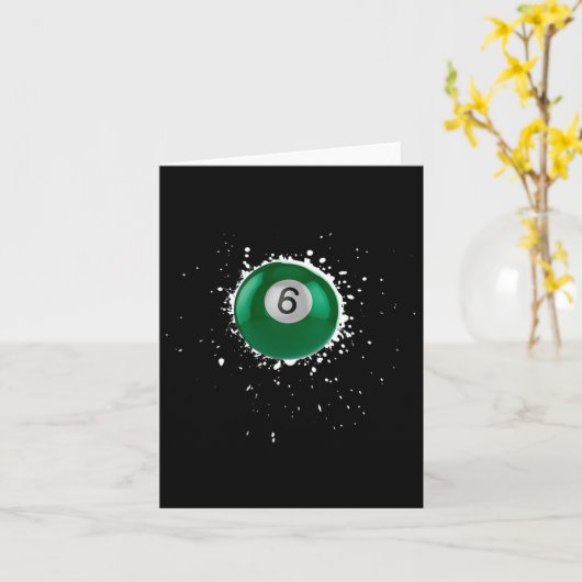 Cool 6-ball Six Pool Biljart Paint Splatter Bill Kaart (Gele Bloem)