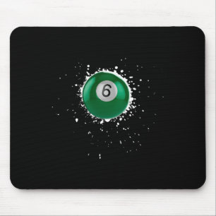 Cool 6-ball Six Pool Biljart Paint Splatter Bill Muismat