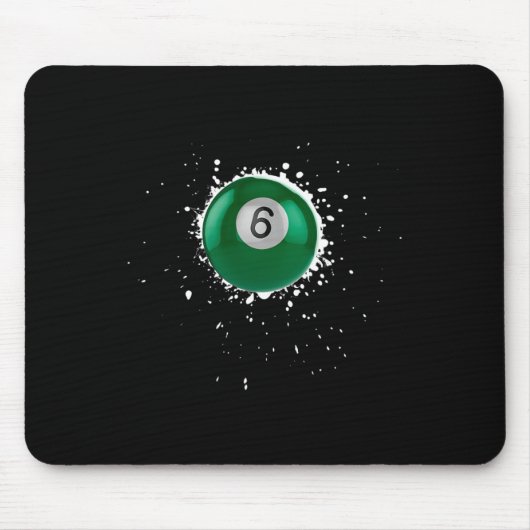 Cool 6-ball Six Pool Biljart Paint Splatter Bill Muismat (Voorkant)