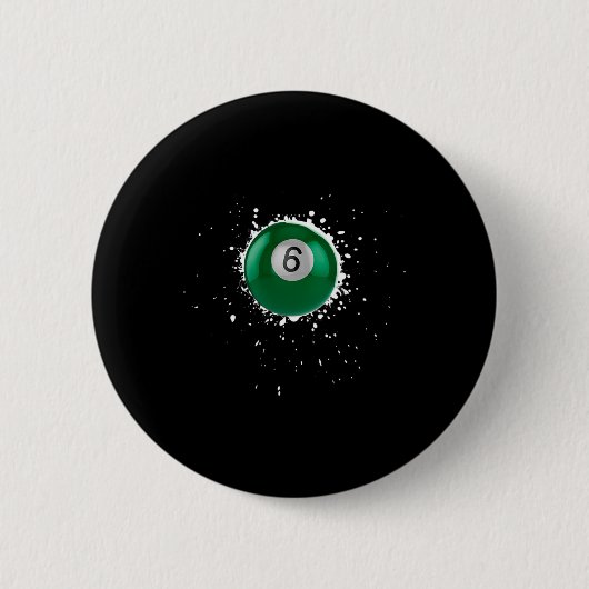 Cool 6-ball Six Pool Biljart Paint Splatter Bill Ronde Button 5,7 Cm (Voorkant)