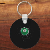 Cool 6-ball Six Pool Biljart Paint Splatter Bill Sleutelhanger (Voorkant)