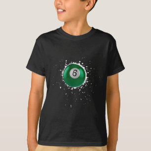 Cool 6-ball Six Pool Biljart Paint Splatter Bill T-shirt