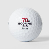 Cool 70ste verjaardag golfer cadeau 70 jaar rode p golfballen (Voorkant)