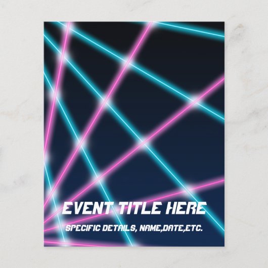 Cool 80s Laser Lichtshow Achtergrond Retro Neon Flyer (Voorkant)