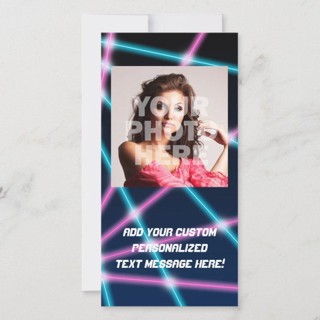 Cool 80s Laser Light Show Background Retro Neon (Voorkant)