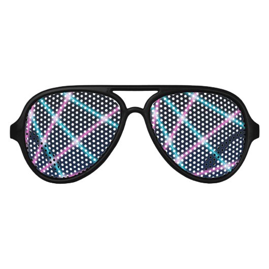 Cool 80s Laser Light Show Background Retro Neon Aviator Zonnebril (Voorkant)