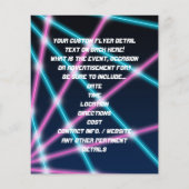 Cool 80s Laser Light Show Background Retro Neon Flyer (Achterkant)