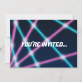 Cool 80s Laser Light Show Background Retro Neon Kaart (Voorkant)