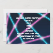 Cool 80s Laser Light Show Background Retro Neon Kaart (Achterkant)