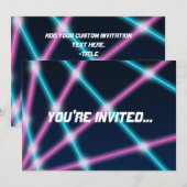 Cool 80s Laser Light Show Background Retro Neon Kaart (Voorkant / Achterkant)