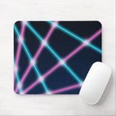 Cool 80s Laser Light Show Background Retro Neon Muismat (Met muis)