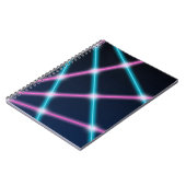 Cool 80s Laser Light Show Background Retro Neon Notitieboek (Linkerzijde)