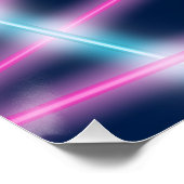 Cool 80s Laser Light Show Background Retro Neon Poster (Hoek)