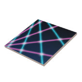 Cool 80s Laser Light Show Background Retro Neon Tegeltje (Zijkant)