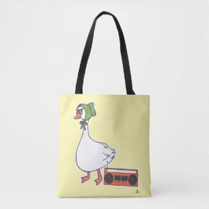 Cool 80s muts grappige keukengans cartoon tote bag