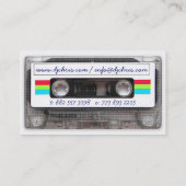 Cool  80s retro muziekcassette grappig visitekaartje (Achterkant)