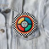 Cool 80's Retro Party Game | Nostalgisch kleurrijk Ronde Button 4,0 Cm (In situ)