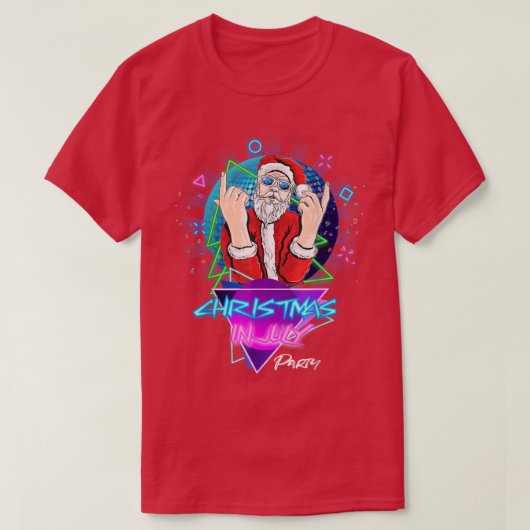 Cool 80s Vibes Santa Kerstmis in juli Matching Pa T-shirt (Design voorkant)