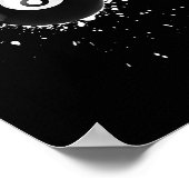 Cool 8-ball Acht Pool Biljart Paint Splatter Ei Poster (Hoek)