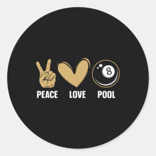 Cool 8 Ball Pool Lover Design voor Mannen Vrouwen Ronde Sticker
