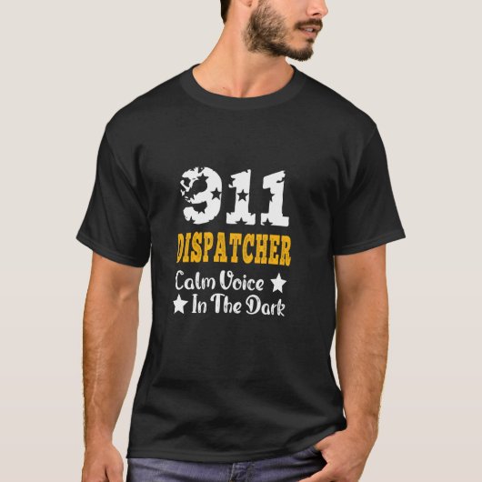 Cool 911-verzender kalm Voice in the Dark Art App T-shirt (Voorkant)