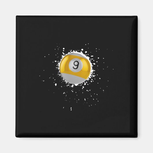 Cool 9-ball Nine Pool Biljart Paint Splatter Bil Magneet (Voorkant)