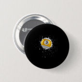 Cool 9-ball Nine Pool Biljart Paint Splatter Bil Ronde Button 5,7 Cm (Voorkant /achterkant)