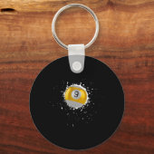 Cool 9-ball Nine Pool Biljart Paint Splatter Bil Sleutelhanger (Voorkant)