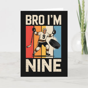 Cool 9e verjaardag ijshockey speler fan sport lief kaart