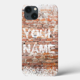 Cool aangepast graffiti "uw naam hier" op baksteen iPhone 13 hoesje