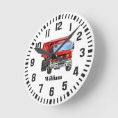 Cool Aangepaste Naam Bouw Dump Truck Ronde Klok (Hoek)