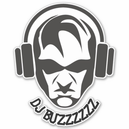 Cool aangepaste naam DJ sticker (Voorkant)